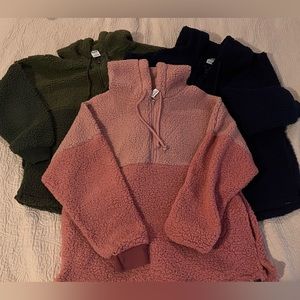 All 3 - Victoria Secret PINK Sherpa Pullover Hoodies